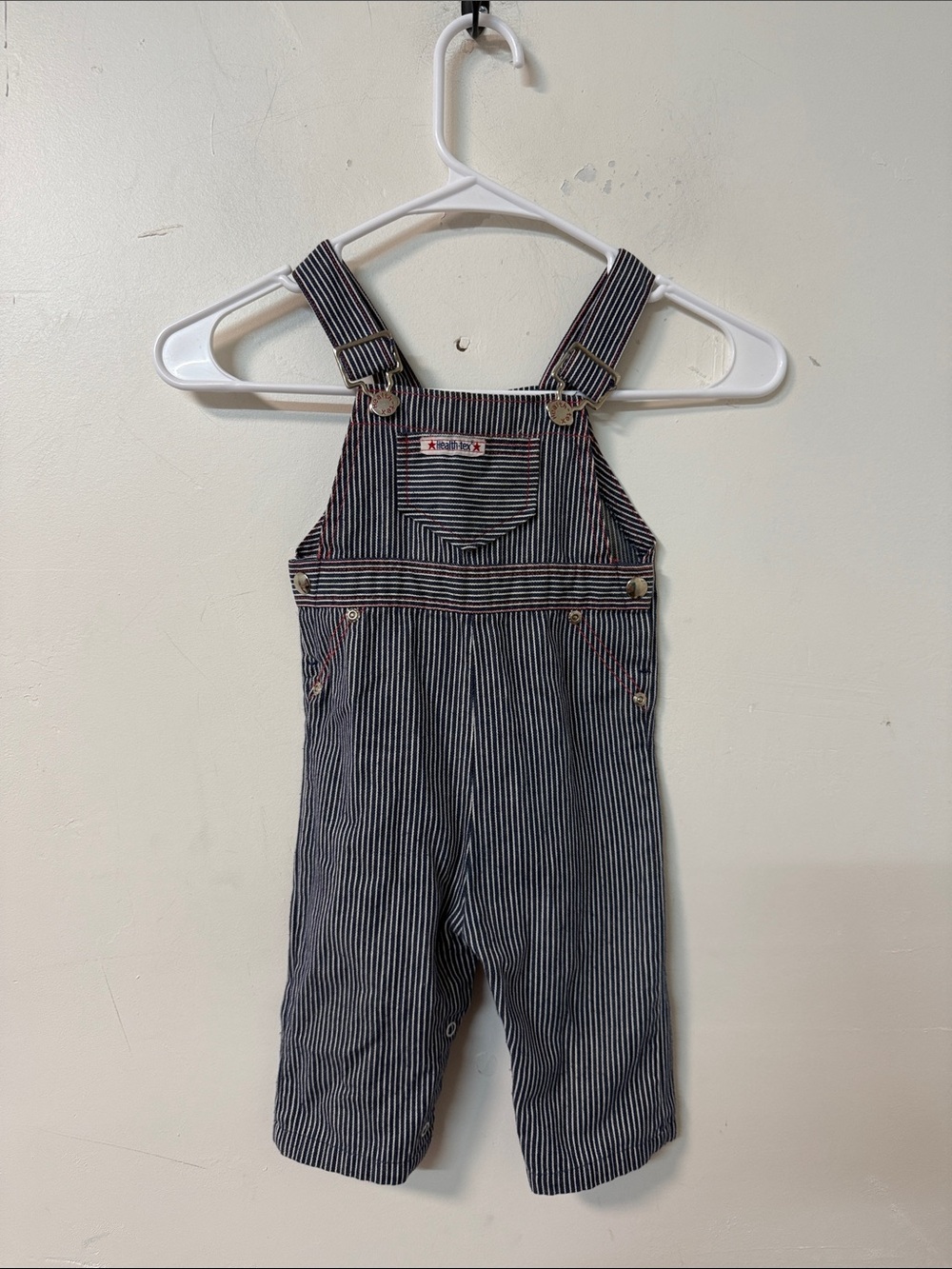 Striped Navy Kids Overalls vintage great condition
